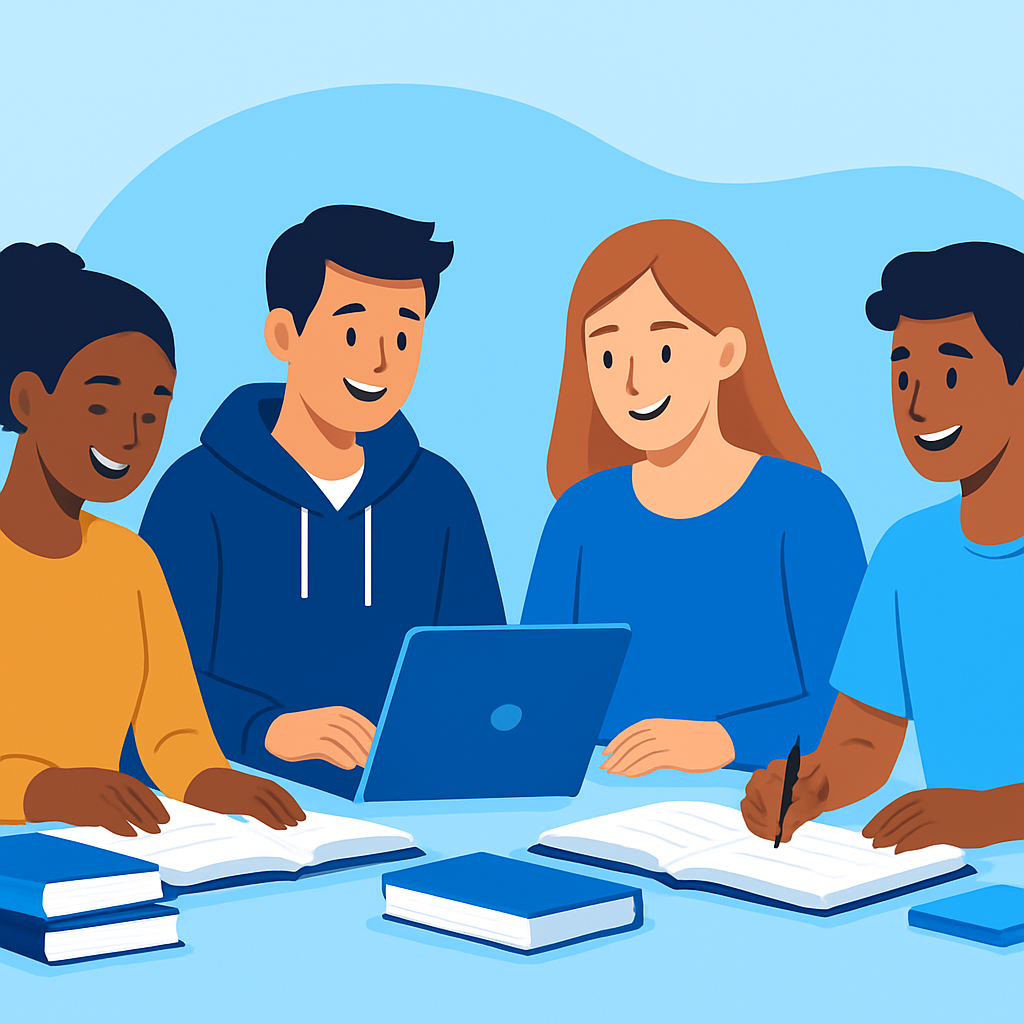 Students studying together